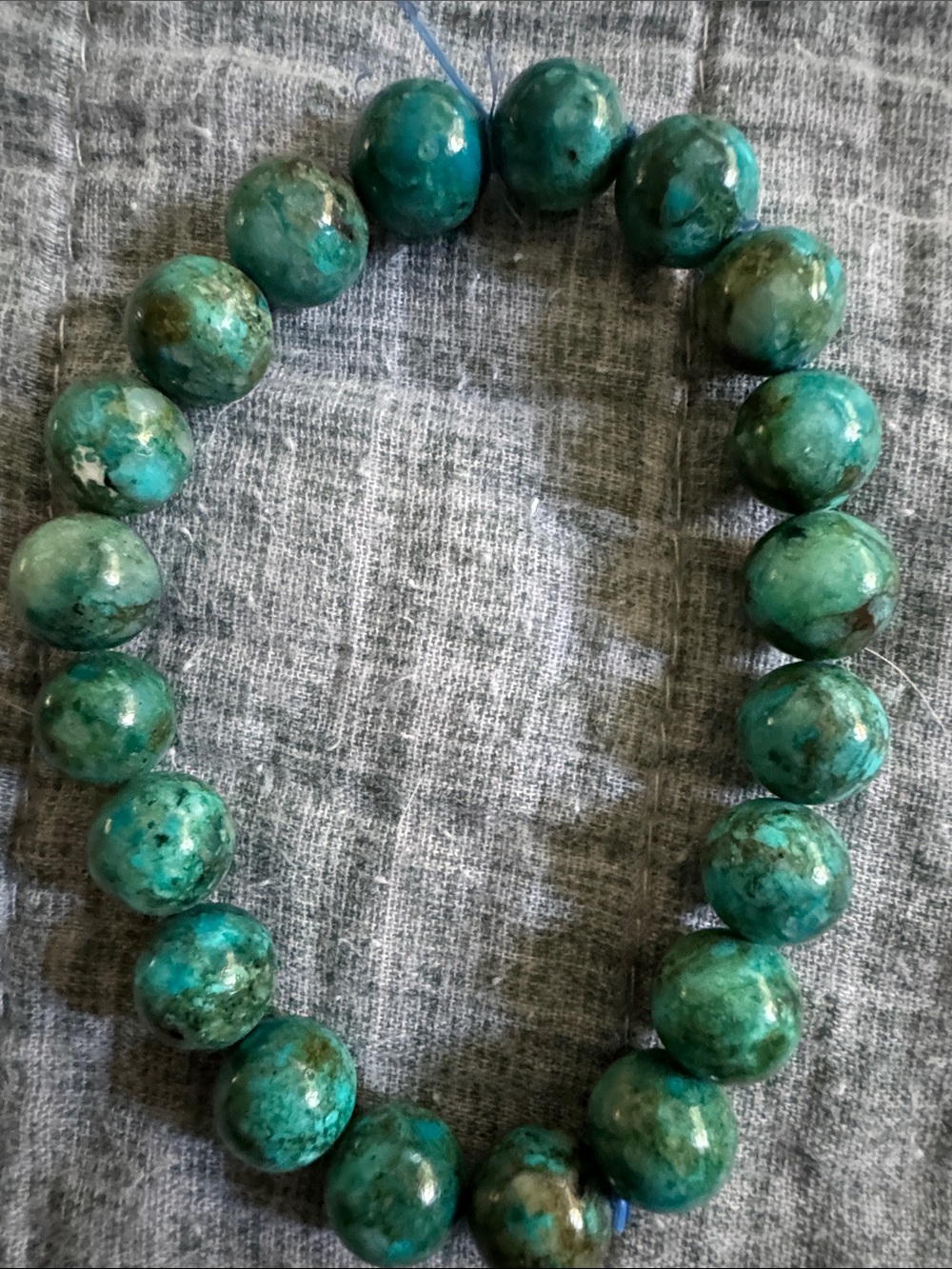 Green:blue Turquoise Beaded Stretch Bracelet - Turquoise